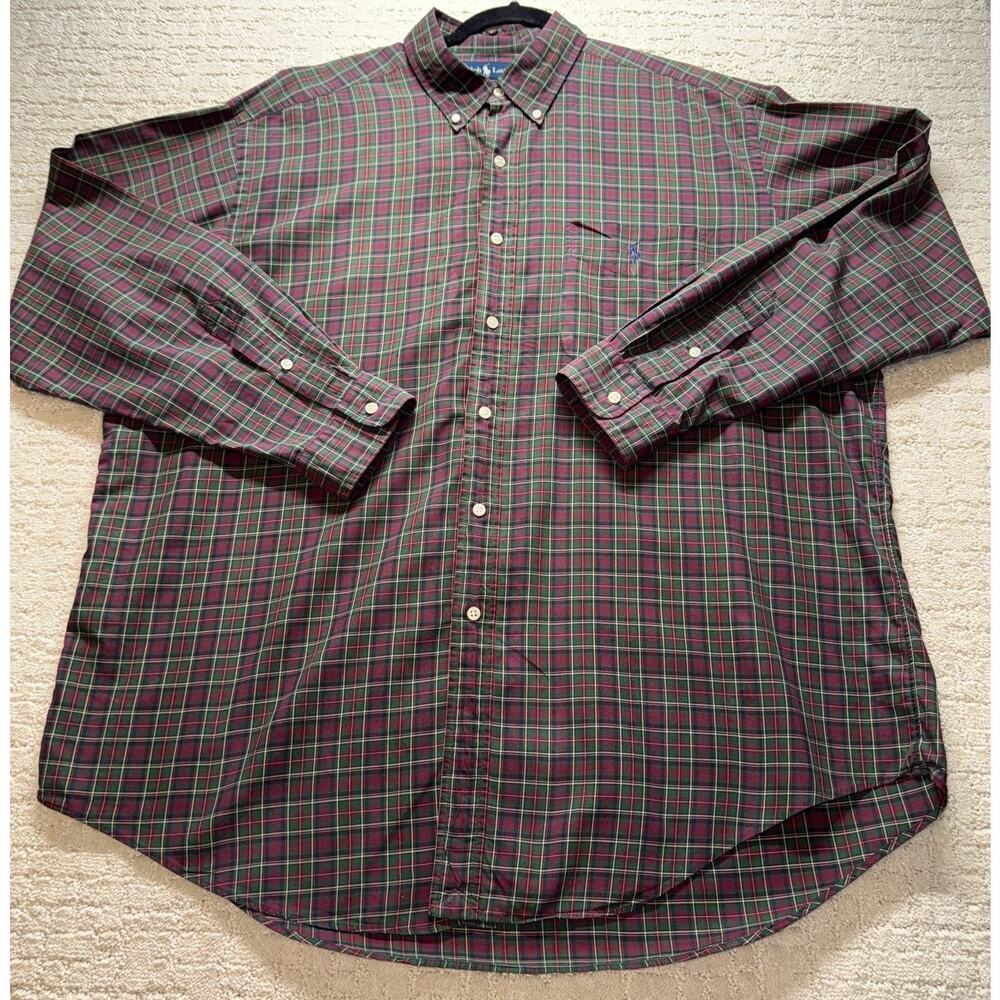 Ralph Lauren Plaid Button Down Shirt Classic Fit XL Men's Long‎ Sleeve **Read**